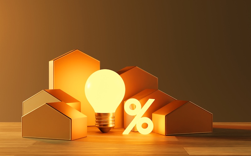 Glödlampa, byggnader och procent - elmarknaden